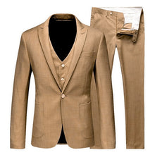Load image into Gallery viewer, HEFLASHOR 2019 3Pc (jacket + Vest + Trouser) Male Business Dress Cultivate Spring Suit Solid Casual Office Suit Wedding Suits