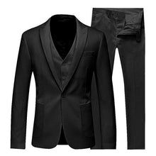Load image into Gallery viewer, HEFLASHOR 2019 3Pc (jacket + Vest + Trouser) Male Business Dress Cultivate Spring Suit Solid Casual Office Suit Wedding Suits