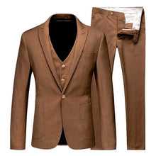 Load image into Gallery viewer, HEFLASHOR 2019 3Pc (jacket + Vest + Trouser) Male Business Dress Cultivate Spring Suit Solid Casual Office Suit Wedding Suits